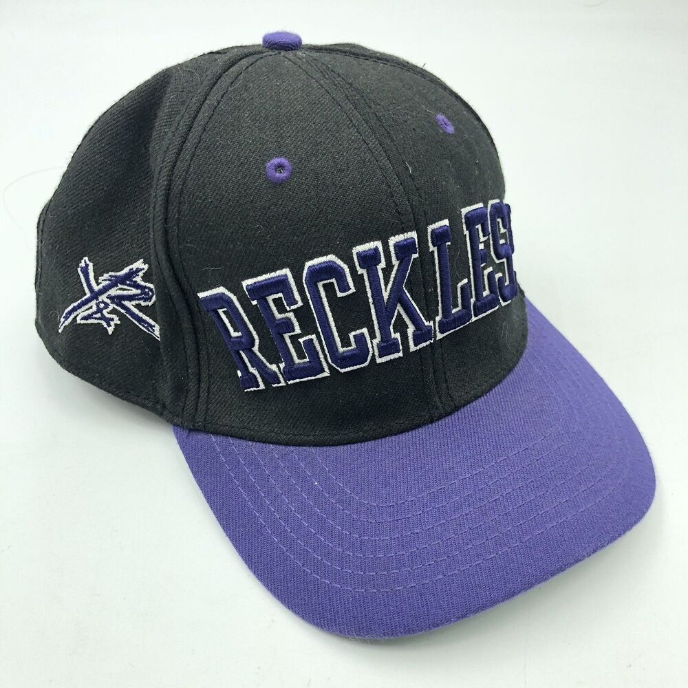 Young & Reckless Los Angeles Purple Black Baseball Snapback Hat Cap